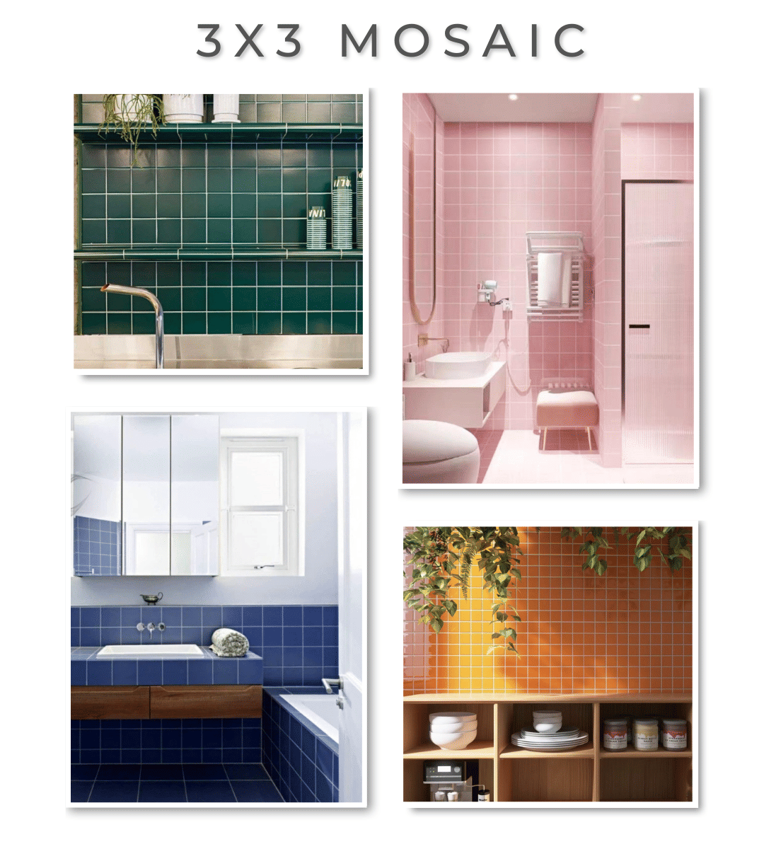 โมเสค TIMELESS TILES รุ่น 3X3 SQUARE MOSAIC TILES ขนาด 30X30 ซม. สีส้ม ผิวแมท_5